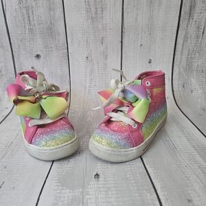 JoJo Siwa Pink Glitter Rainbow Sneakers